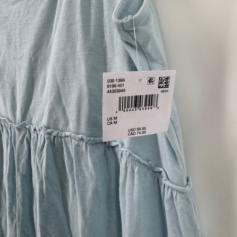 American Eagle Light Blue Wide Leg Sleeveless Jumpsuit 9196 401 Women Medium NWT - Picture 5 of 8